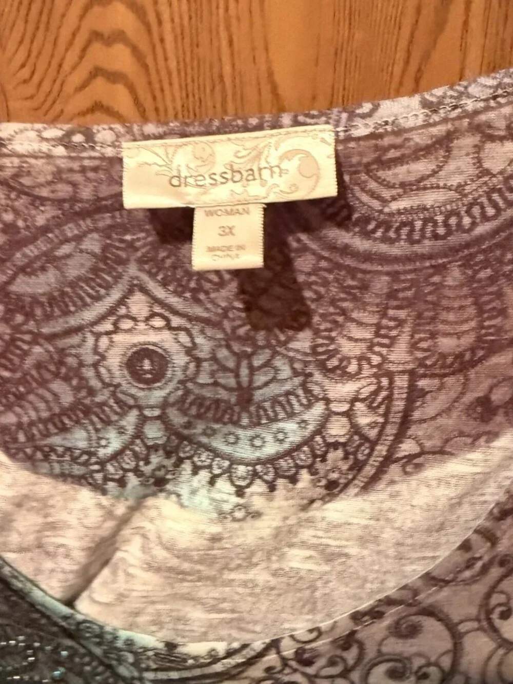 dressbarn Woman 3X Embellished Paisley Tunic